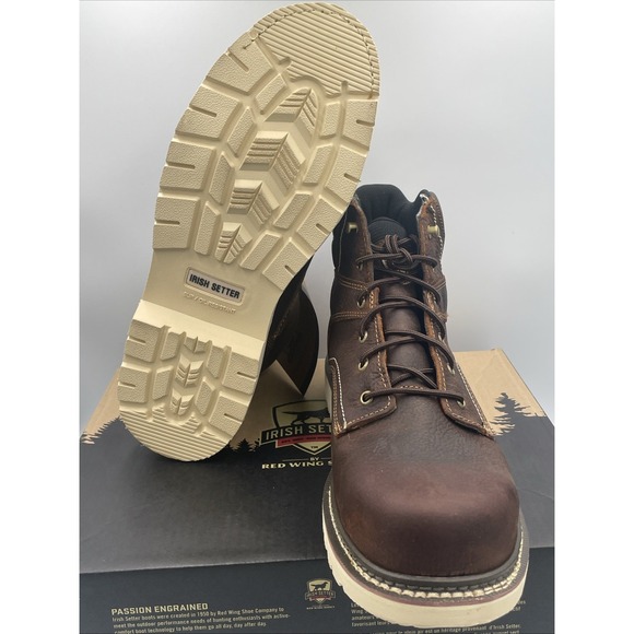 Irish Setter Red Wing Kittson Steel Toe Work Boots Brown Leather Mens‎ Size 14 D
